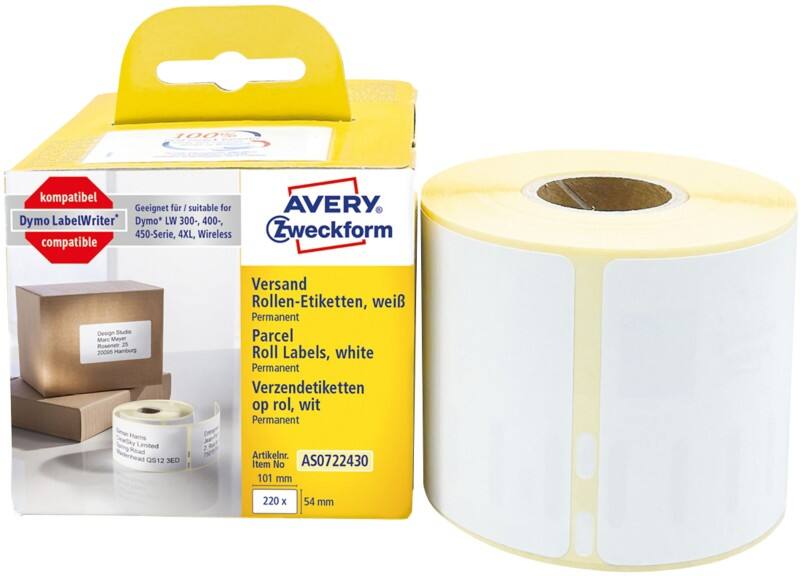 Étiquettes d'adresse Avery LW S0722430 / 99014 Dymo Compatibles Autocollantes Blanc 54 x 101 mm