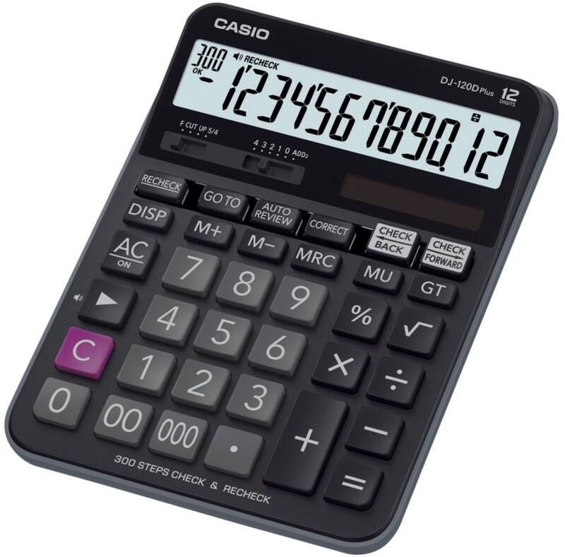 Calculatrice de bureau Casio 12 chiffres Noir Pile;Solaire DJ 120 D PLUS