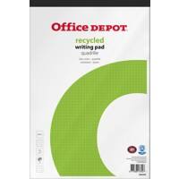 Office Depot Schrijfblok A4+ Geruit Gelijmd Papier Grijs Niet geperforeerd Geecycled 100 Pagina's 50 Vellen