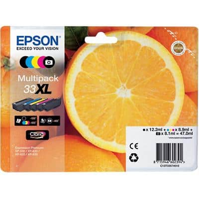 Epson 33XL Origineel Inktcartridge C13T33574011 Zwart, cyaan, magenta, geel Multipak  4 Stuks
