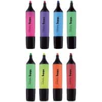 Niceday HC1-5 Tekstmarker Kleurenassortiment Breed Beitelpunt 1-5 mm 8 Stuks