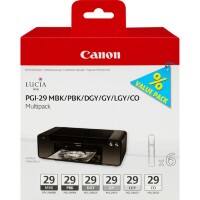 Cartouche jet d'encre PGI-29MBK/PBK/DGY/GY/LGY/CO D'origine Canon Noir, gris Multipack 6 Unités