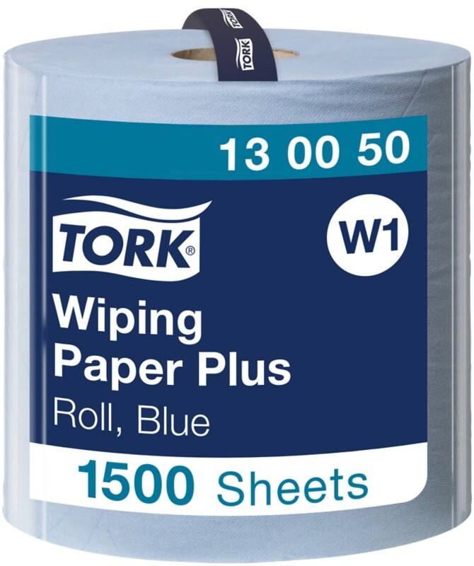 Tork Premium  Poetspapier W1 Rol Blauw 2-laags 0,39 m 130050 1500 Vellen